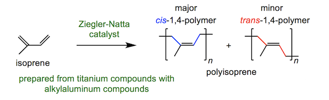 formation of polyisoprene using a Ziegler-Natta catalyst
