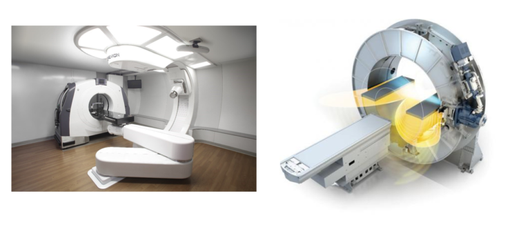 A Mevions 250 Proton Therapy Machine and an MRI LINAC machine