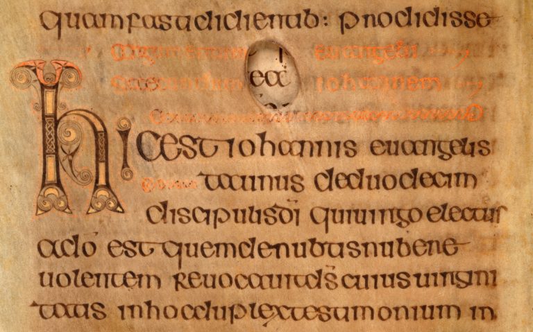 Figure 4, from the Book of Durrow, an example of diminuendo