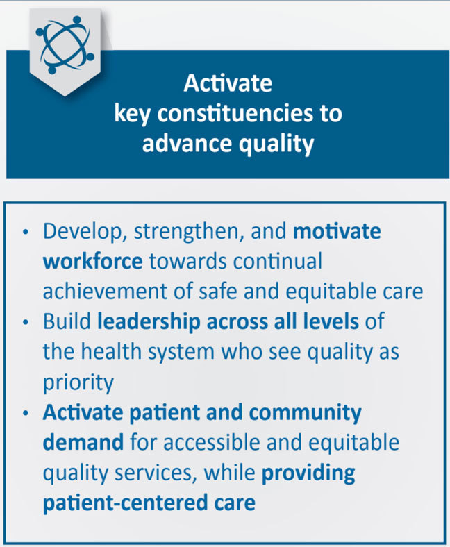 Activate key constituencies to advance quality
