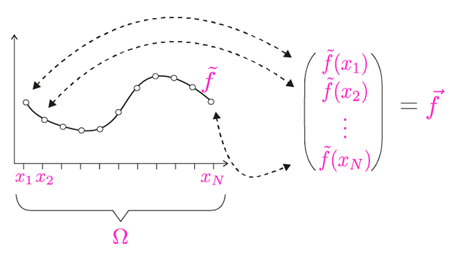 Discrete function and its vector representation.