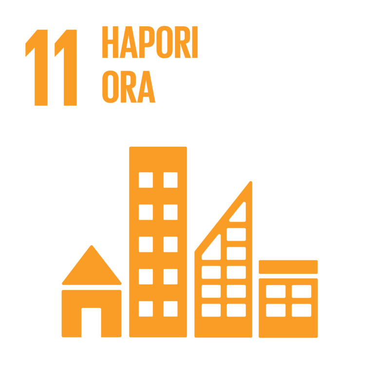 Icon of 4 buildings next to one another with the title "Hapori Ora"