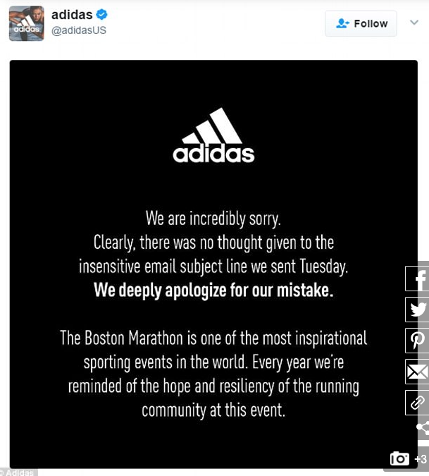 An apology on Twitter by Adidias
