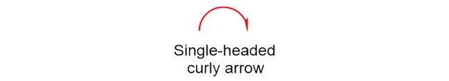 single headed curly arrow