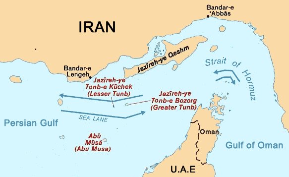 Map: Strait of Hormuz map