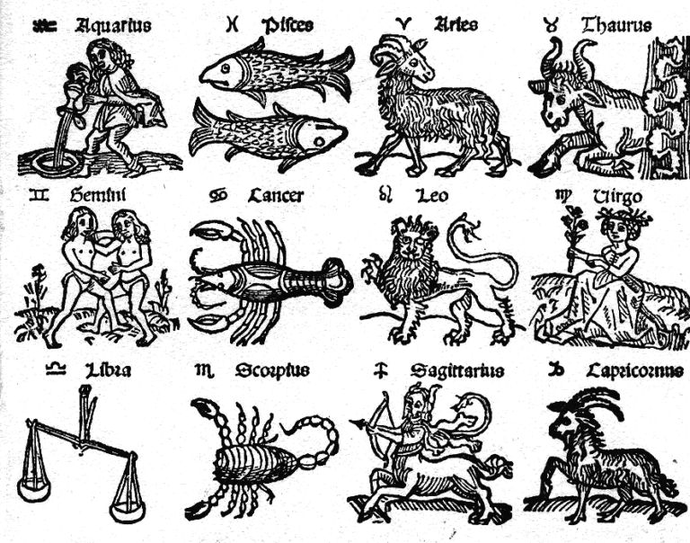 Medieval illustration of a zodiac sign