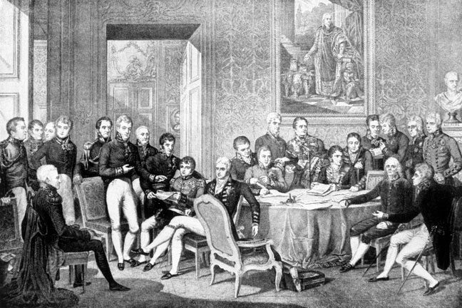 Engraving showing delegates at the Congress of Vienna