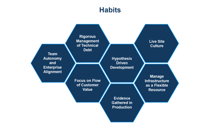 Hexagons encasing each of the seven habits listed below