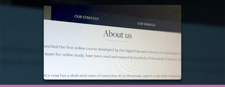 'About Us' section on a company webpage