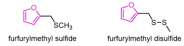 structures of sulfur containing coffee compounds