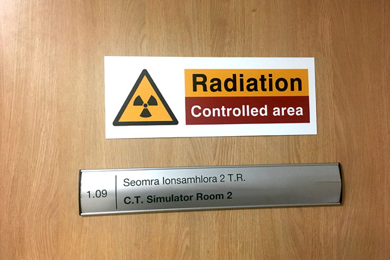 Radiation control sign