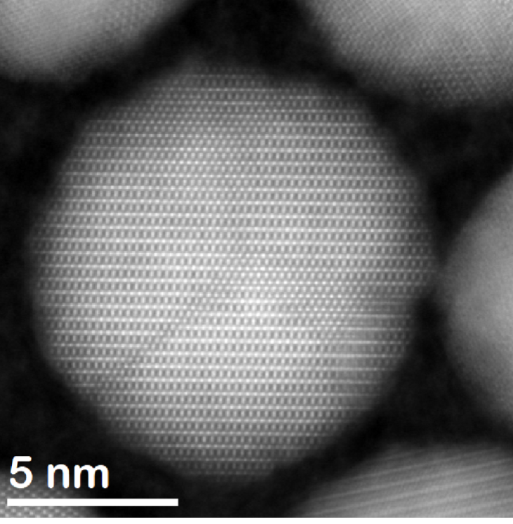 A STEM image of a nanoparticle