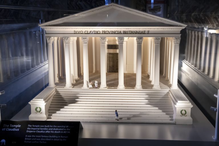photo of a model of the Temple of Claudius from Colchester Museum