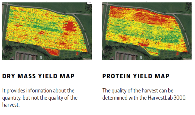 Figure 2: Dry Mass Yield Map and Protein Yield Map