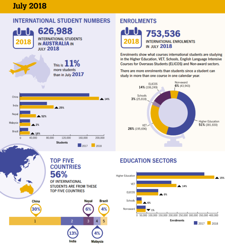 International student data: monthly summary