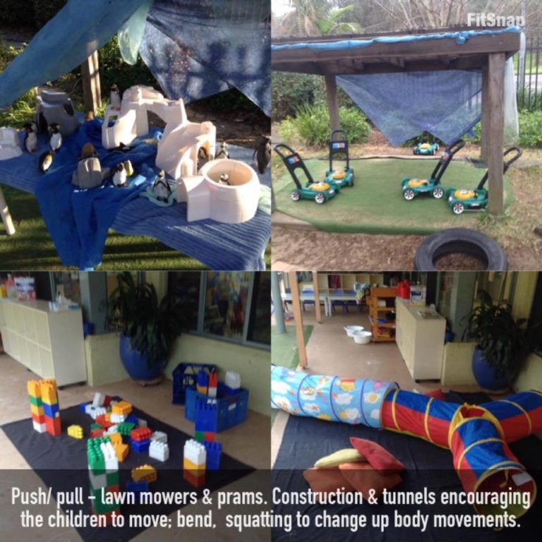 outdoor activities and tunnels at an early childcare centre