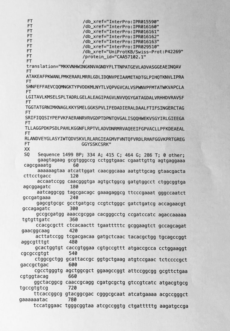 Part 1: Sequence entry for_E.coli_ X81322 in EMBL format