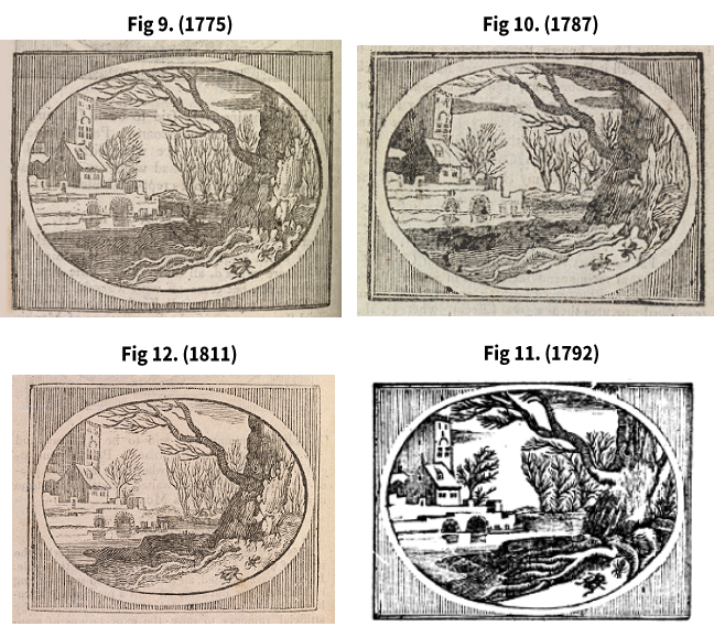 Four images from four versions of Aesops Fabels