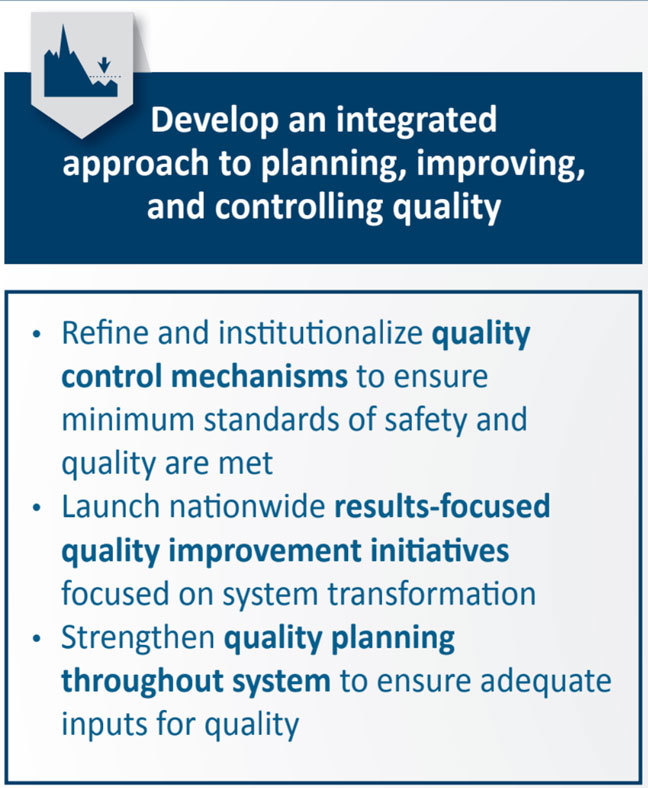 Develop an integrated approach to planning, improving, and controlling quality