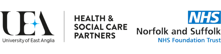 UEA Health and Social Care Partners and Norfolk and Suffolk NHS logo