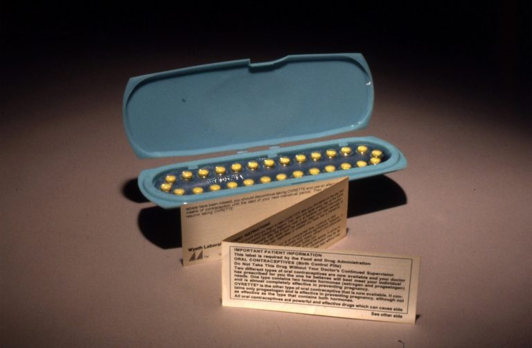 Oral contraceptive pill, 1970s. Public domain