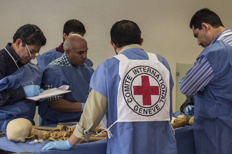 Forensic anthropologists working for the ICRC