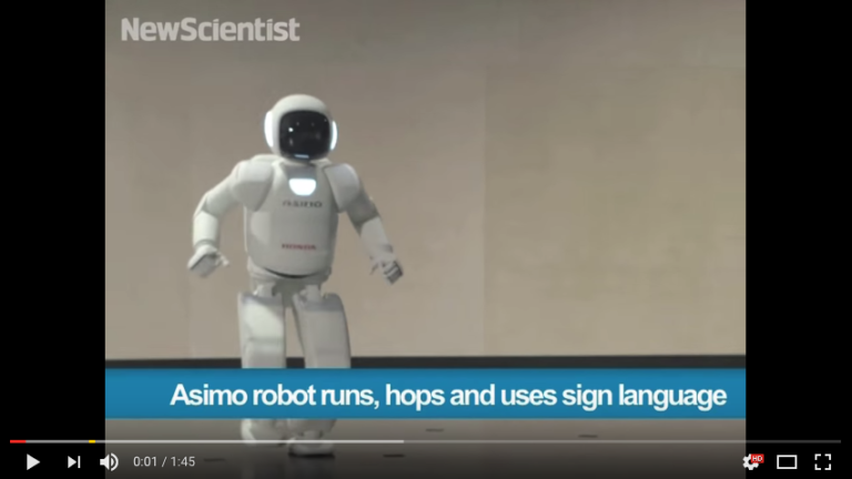 YouTube: Asimo robot runs, hops and uses sign language