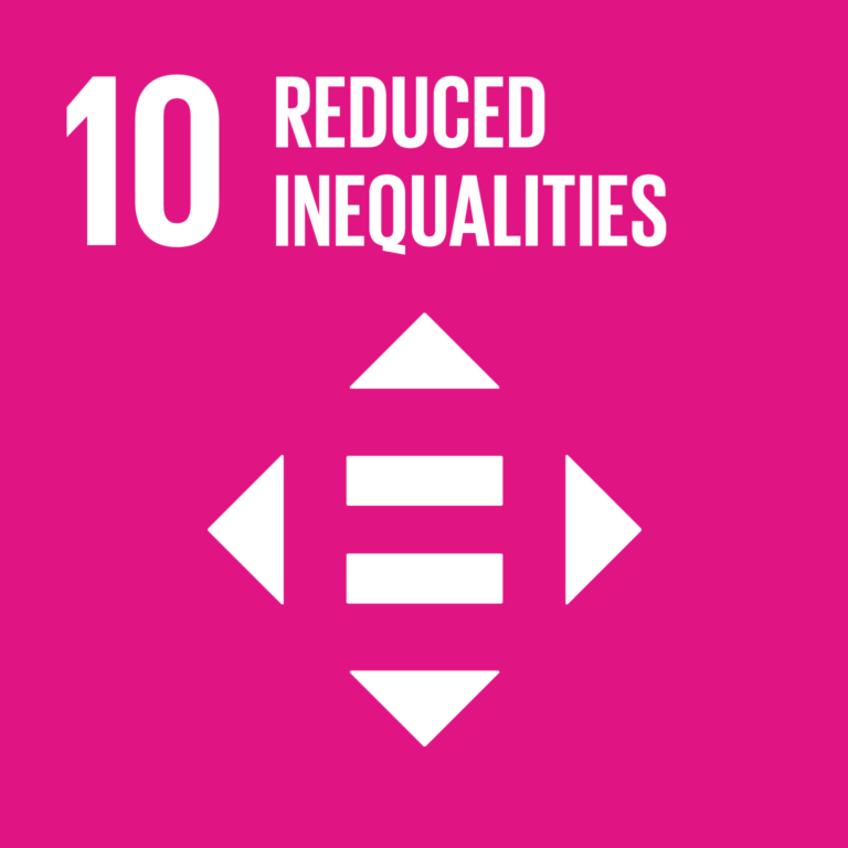 Icon of a diamond with a window inside with the title "Reduce inequalities"