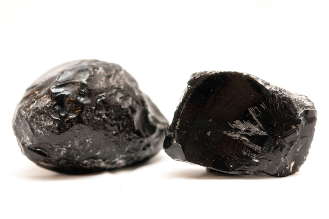 Two pieces of obsidian