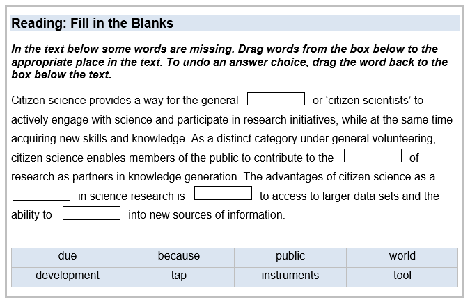 Paragraph with blank spaces