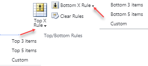 Screenshot of selecting the top and bottom rules