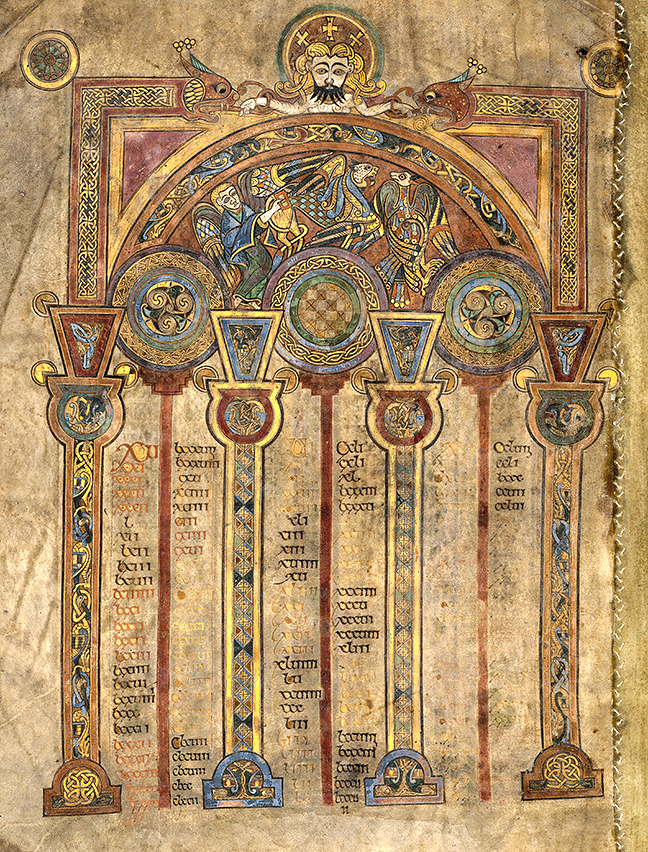 folio 2v, from the Book of Kells, a canon table