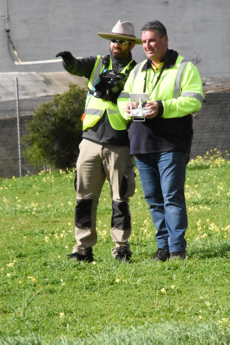 drone user being trained