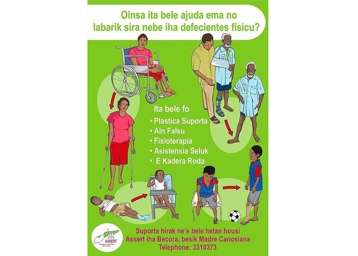 A poster from the rehabilitation centre in Tanzania, illustrating their work.