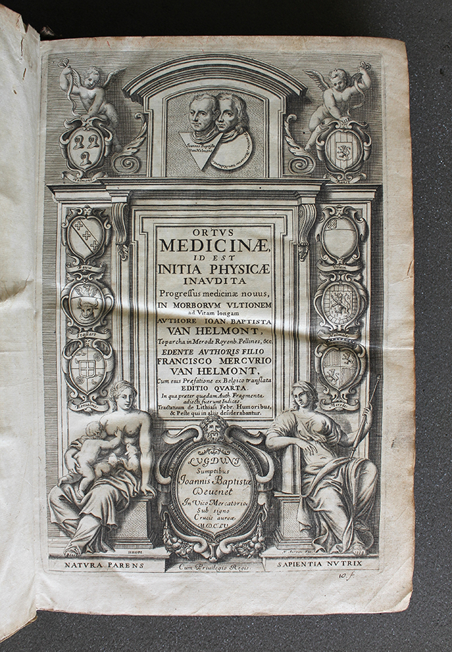 A page from Jean Baptist van Helmont, *Ortus Medicinae* (Lyon, 1655). Title page. © The Trustees of the Edward Worth Library, Dublin.