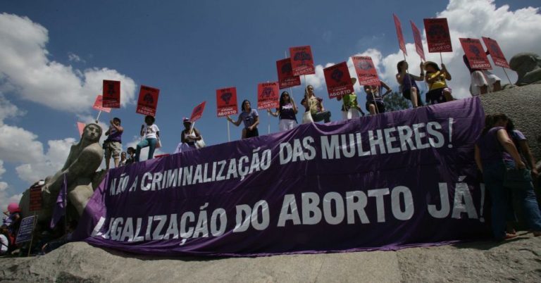 Pro-choice feminists protesting in São Paulo