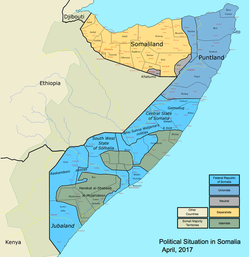Map: Map: Somalia map states regions districts