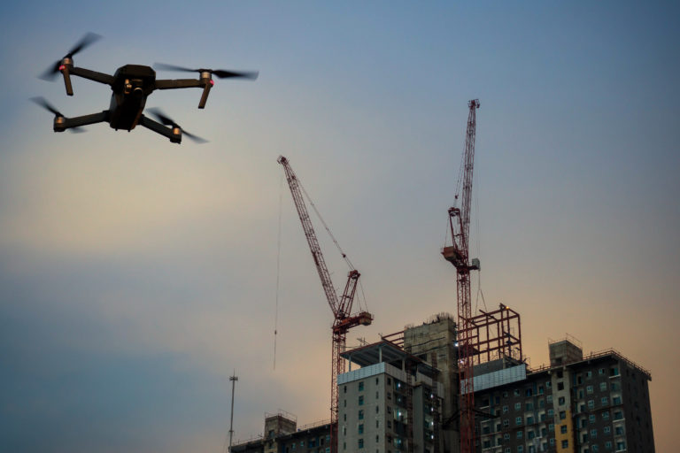 drone in sky background