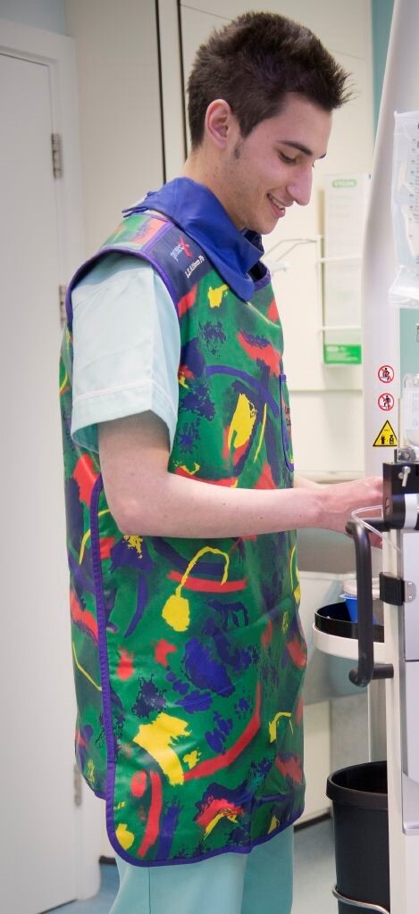 photo of a person wearing a lead apron