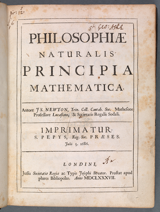 Signature of St. George Ashe (1657-1718) on the title page of his copy of Sir Isaac Newton, *Philosophiae naturalis principia mathematica* (London, 1687). © The Board of Trinity College Dublin