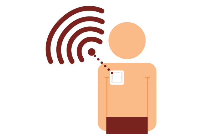 Illustration of a wi-fi enabled medical patch