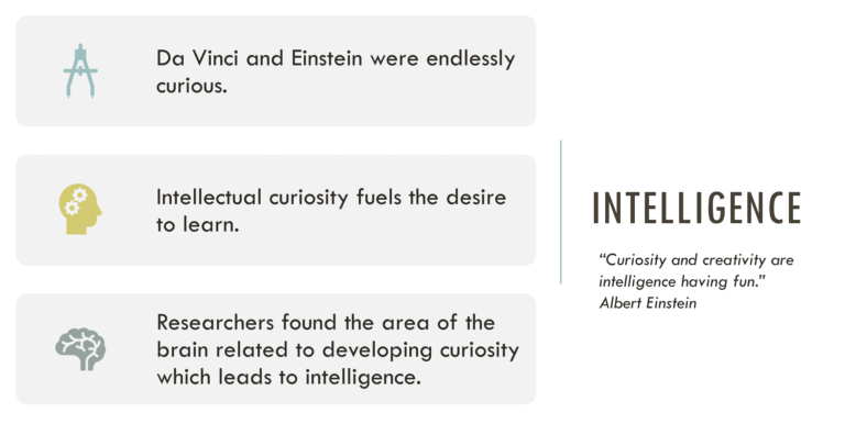 An image demonstrating 3 features of intelligence