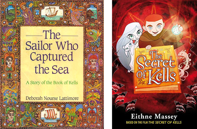 Figures 3-4 - book covers of Deborah Lattimore’s, *The sailor who captured the sea: A story of the Book of Kells and Eithne Massey’s book based on the film *The Secret of Kells* (O’Brien Press, 2009) 