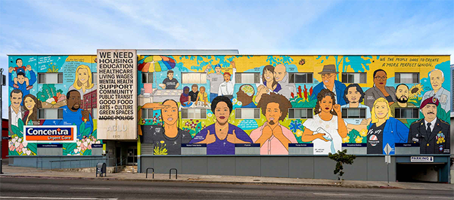 Audrey Chan's The Care We Create, 2020, Painted mural and vinyl