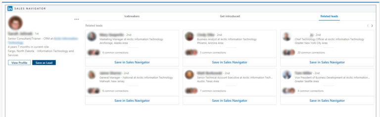 Screenshot of LinkedIn with all recommendations