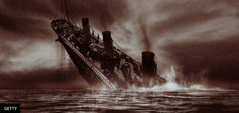Digital illustration of the sinking RMS Titanic - Getty Images