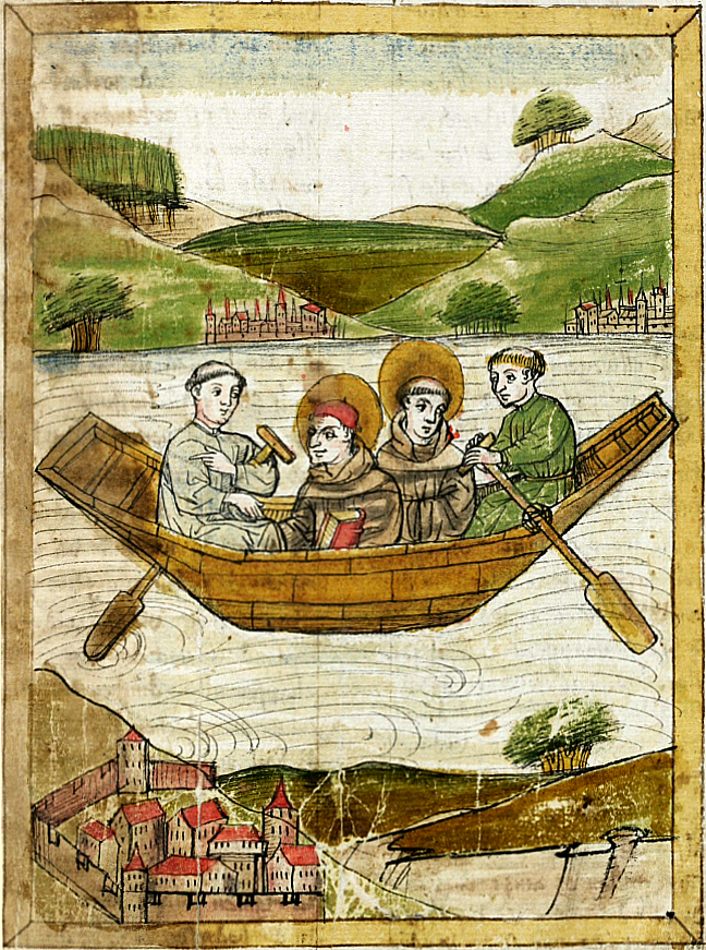 fig 3, a painting of St. Columbanus and St. Gall on Lake Constance