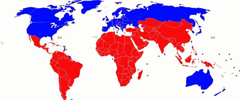 Map of Global North and South