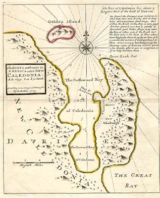 Map of the ill-fated Darien colony