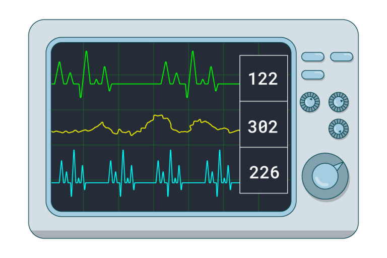 An image of a pacemaker or a monitor displaying the heartbeat rate of a person